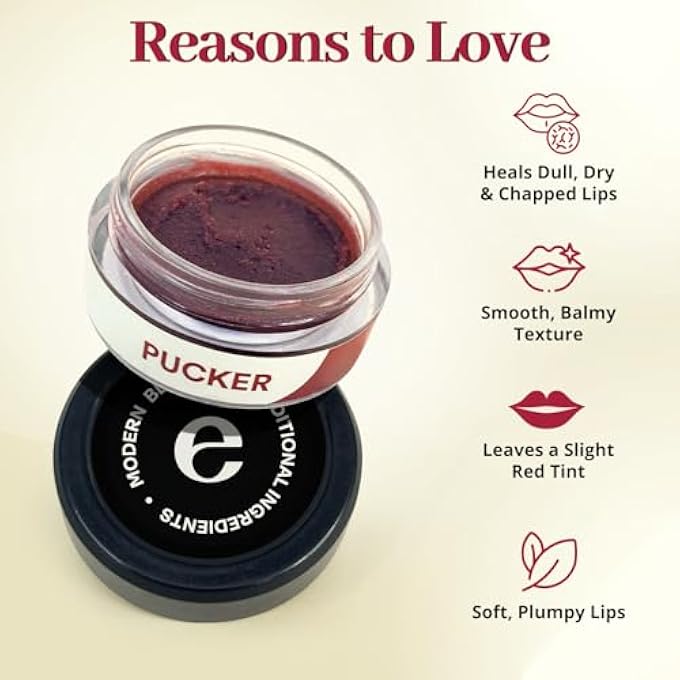 ENN PUCKER HYDRATING LIP BALM/MASK FOR DARK LIPS, BRIGHTENING DARK LIPS, TINTED LIP BALM FOR WOMEN & MEN FOR DRY & CHAPPED LIPS, 7GM - Image 3